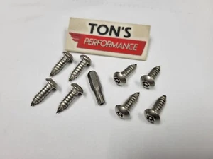 Tornillos de seguridad antirrobo FORD placa de acero inoxidable delantera y trasera - Imagen 1 de 1