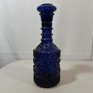 Jim Beam Vintage Cobalt Blue Liquor Bottle Decanter Kentucky Derby 1970 EMPTY - Picture 1 of 20