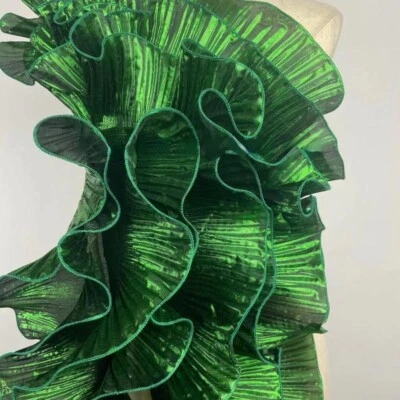 Ткань органза гофрированная сделай сам плиссированная отделка металлическая окантовка шитье отделка 5 ярдов - Изображение 1 из 4