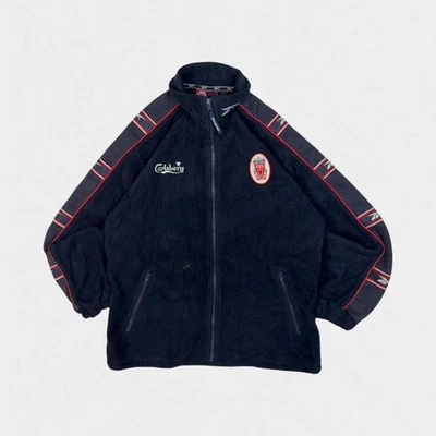 Vintage 90s Liverpool 1998/99 Reebok full zip up football fleece jacket black S - Image 1 of 4