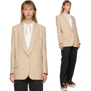 Blazer de mujer STELLA McCARTNEY 46 Allison lana beige botón único carrera - Imagen 1 de 10