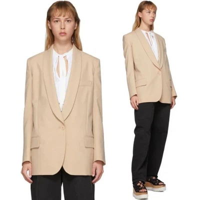 STELLA McCARTNEY Women's 46 Allison Wool Beige Single Button Blazer Career - Image 1 of 4