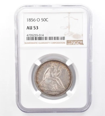 1856-O Seated Liberty Half Dollar AU53 NGC Beautiful Tone *1554 - Image 1 of 3