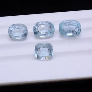 4 Pcs Natural Topaz Untreated 10mm-13mm Cushion Cut Stunning Loose Gemstones Lot - Picture 1 of 12