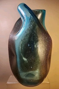 Barbarico Ercole Barovier Toso Stil Glas Vase Murano Italien Mid Century 10"x6" - Bild 1 von 14