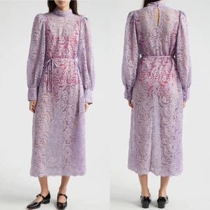 Neu mit Etikett Farm Rio Midi-/Maxikleid mit Spitze und Bindeband - lila - lavendel - KEIN SLIP - XS - Bild 1 von 7