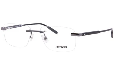 Mont Blanc MB0088O 001 Anteojos Para Hombre Rutenio/Negro Sin Montura Rectángulo 56mm Foto 1 de 4