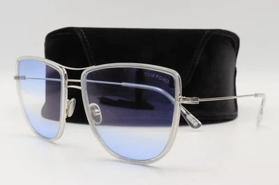 Tom Ford Tina TF 759 Sunglasses Crystal Grey Palladium 16W Authentic 59mm - Imagem 1 de 4