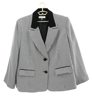NUEVO KASPER Mujer Poliéster Blazer Chaqueta Bolsillos Pata de Gallo Talla 22W Plus Foto 1 de 4
