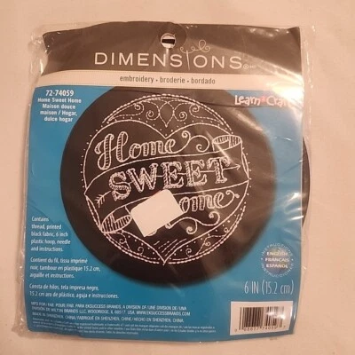 Dimensions Learn a Craft EMBROIDERY HOME SWEET HOME #72-74059 NOS NEW SEALED - Image 1 of 4