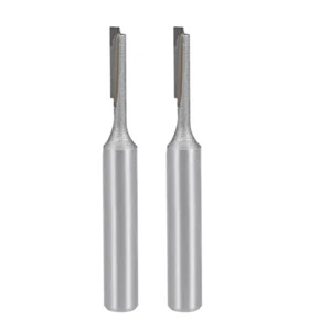 Herramienta cortadora de carburo de flauta recta flauta de 1/4 vástago de broca de enrutador 2 piezas - Imagen 1 de 3
