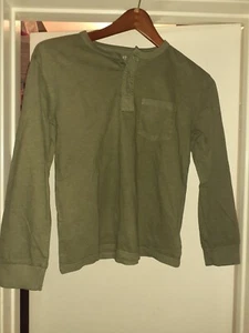 GAP Kids long sleeve Henley 3 button shirt green never worn with tags size M (8) - Picture 1 of 9