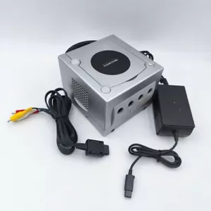 Nintendo Gamecube Game Cube Silver Console With Cables Tested Working Great - Picture 1 of 5