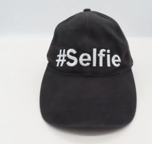 #Selfie Black Strapback Adjustable Hat Cap - Picture 1 of 12