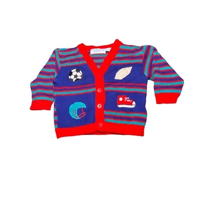 Suéter tejido a rayas Class Club Baby 18M con parches deportivos Foto 1 de 4