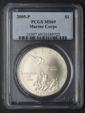 2005-P Marine Corps Commemorative PCGS MS69  -COINGIANTS Cover
