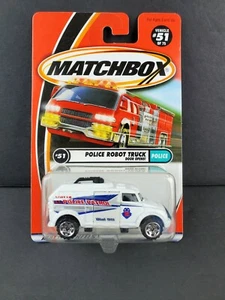 Matchbox 2001 Police #51 Police Robot Truck White Opening Side Door Diecast NEW - Picture 1 of 7