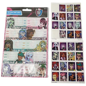 NEW Monster High Doll 20 School Book Labels + 30 XS Stickers 2011 Ret Australia - Picture 1 of 15