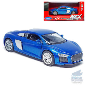 1:38 Audi R8 V10 Coupe 2016 Model Car Diecast Toy Vehicle Collection Gift Blue