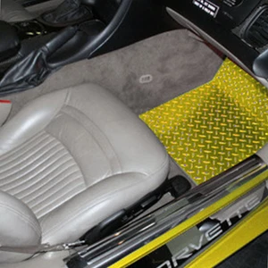 ACC Yellow Floor Mats fits 2002 Corvette C5-Diamond Plate Aluminum/Powder Coated - Picture 1 of 3
