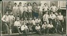 Men Building Outside Porch Ladder Ground Dirt Tools Young 4X8 Vintage Photo