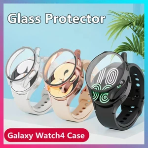Case For Samsung Galaxy Watch 6 5 4 40mm 44mm FULL Glass Screen Protector Cover - Picture 1 of 17