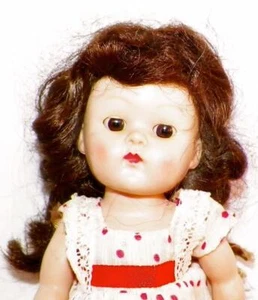 Vogue Ginny Doll Fever Cheeks Hard Plastic Brown Hair Orig Clothes Vintage 1953 - Picture 1 of 10