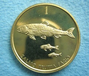 SLOVENIA 1 tolar 2004 PROOF UNC PP Fish Nature Trout Animal Scarce Mintage 500 - Picture 1 of 2
