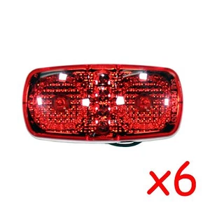 6 Red 4" LED Duo Clearance Fender Side Marker with Reflex Truck Trailer Lights - Foto 1 di 6