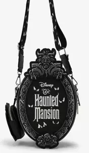 Loungefly Disney Haunted Mansion Plaque Figural GITD Crossbody Bag & Coin Purse - Picture 1 of 5
