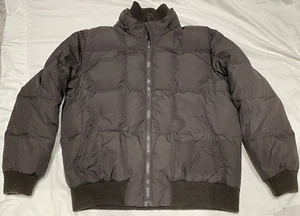 Royal Falcon Winter Puffer Jacket Men's L Large Brown Used Double Zip Insulated - Picture 1 of 9