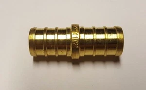 2 Pcs. 1/2" Pex Coupling - Lead Free Brass, Half Inch Crimp Coupling 23-3-4=2 - Picture 1 of 3