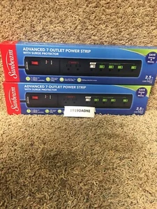 Striscia di Alimentazione Sunbeam Advance 7 Uscite con Protezione da Sovratensioni e Presa Distanziata 15A 2PK - Foto 1 di 12