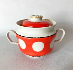 Soviet vintage polka dots Sugar bowl porcelain - Picture 1 of 6