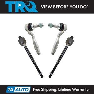TRQ 4pc Inner & Outer Steering Tie Rod End Set for BMW 528 535 550 640 650 740