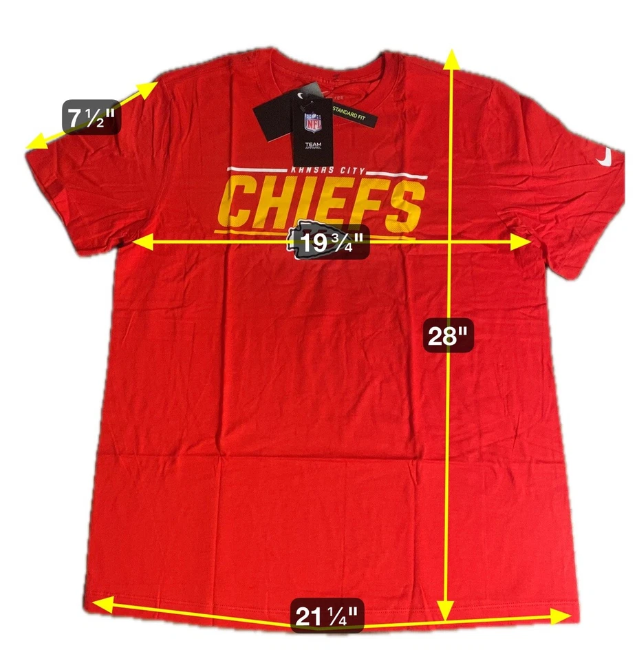 2017 Kansas City Chiefs Mens THE NIKE TEE Standard Fit T-Shirt - Large -