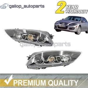 For Mazda 6 GG/GY 08/2005-01/2008 Front L&H with Bulbs Pair HeadLight Black X2 - Picture 1 of 8