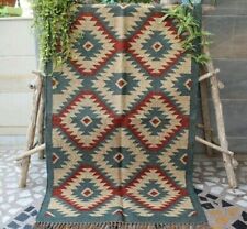 Home Decor Handmade Rectangle Rug Wool Jute Living Room Runner Rug Kilim Carpet