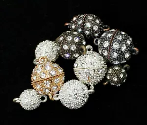 1 Stück x Runde Magnet Strass Verschluss Kugel Verschluss Haken Schmuck Verschluss - PAS81 - Bild 1 von 7