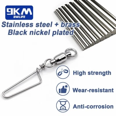 10~30Pcs Dual Ball Bearing Swivels Coastlock Snaps Stainless Tournament Snaps - Image 1 of 4