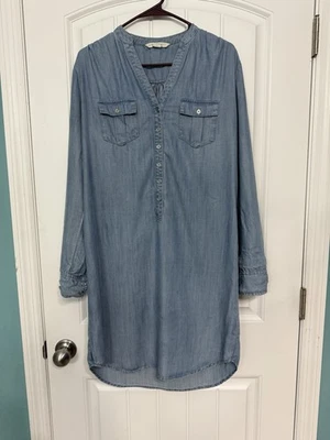 Vestido vaquero Boston Proper talla 4 manga larga Foto 1 de 3