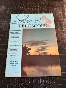 AUGUST 1973 SKY AND TELESCOPE vintage ASTRONOMY magazine - Imagen 1 de 1