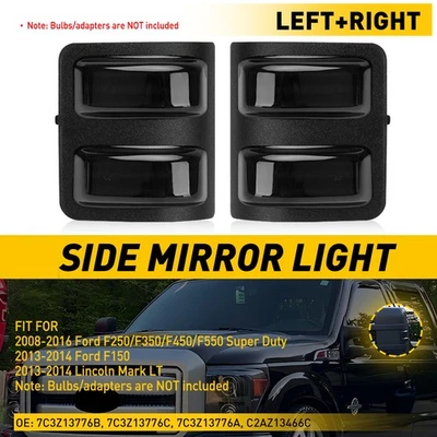 Luz LED de señalización de espejo lateral para Ford F150/Lincoln Mark LT 2013-2014 lente ahumada Foto 1 de 4