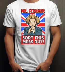 Mens Protest T Shirt Anti Starmer Labour Margaret Thatcher Funny Ladies Tory UK - Picture 1 of 4