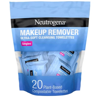 Neutrogena Toalla Limpiadora Desmaquillante Individual, Toallitas Faciales Diarias, Paquete de 3 Foto 1 de 4