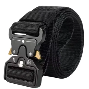 Ceinture Tactique Nylon Boucle Rapide Militaire Outdoor Homme Femme 120cm Noir - Picture 1 of 7