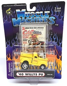 Muscle Machines 1/64 Scale 71171 C02-22 - 1940 Willys PU Truck - Yellow - Picture 1 of 5