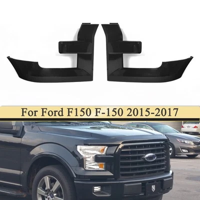 Matte Black Pair Grille Molding Trim Headlight Bezel For 2015-2017 Ford F-150 Foto 1 de 4