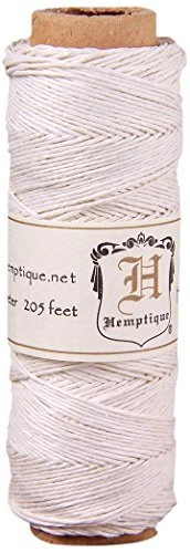 Hemptique 10lb .5mm White Hemp Cord - 1 Spool