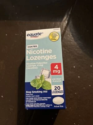 Pastilhas de nicotina revestidas Equate ~ 4mg ~ sabor hortelã gelo (20 pastilhas) EXP 11/2024 - Imagem 1 de 4